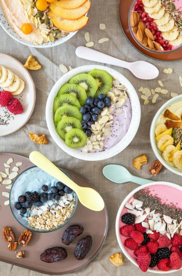 Oatmeal bowl with banana and nuts
